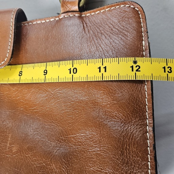 Patricia Nash Rienzo Leather Shoulder Bag Satchel Tan Classic Heritage P35701 - Picture 11 of 14